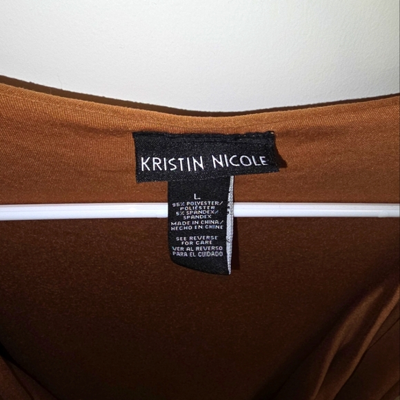 Brown Fringe Vest, Kristin Nicole, Faux leather fringe vest, western vest - Picture 3 of 5